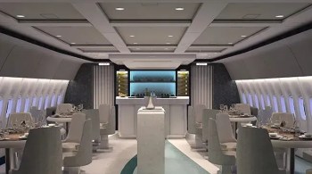 Com apenas poltronas de primeira classe, bar e um chef a bordo, o ultra luxuoso Boeing 777-200LR da Crystal Air Cruises viajará 10 cidades pelo mundo