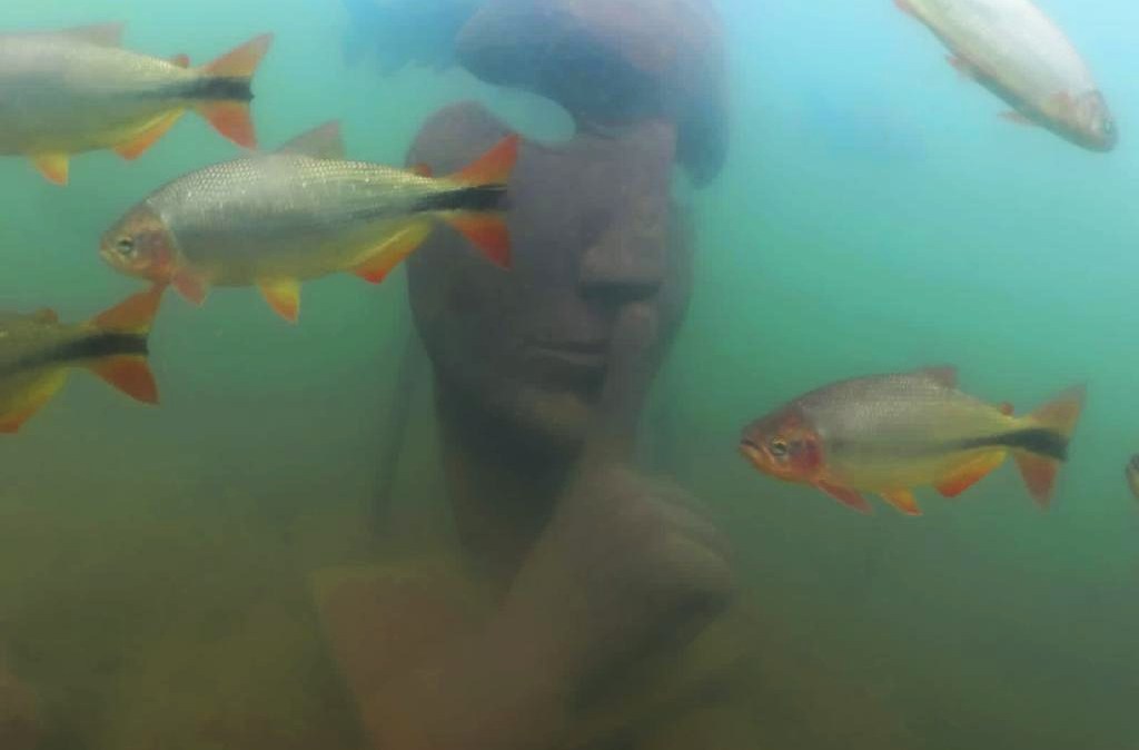 Uma das obras exposta no inédito Museu Subaquático em Bonito, que dialoga com a sustentabilidade