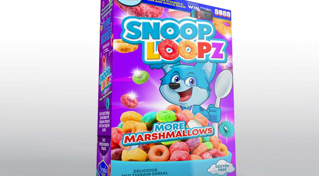 O cereal Snoop Loopz do rapper americano Snoop Dogg