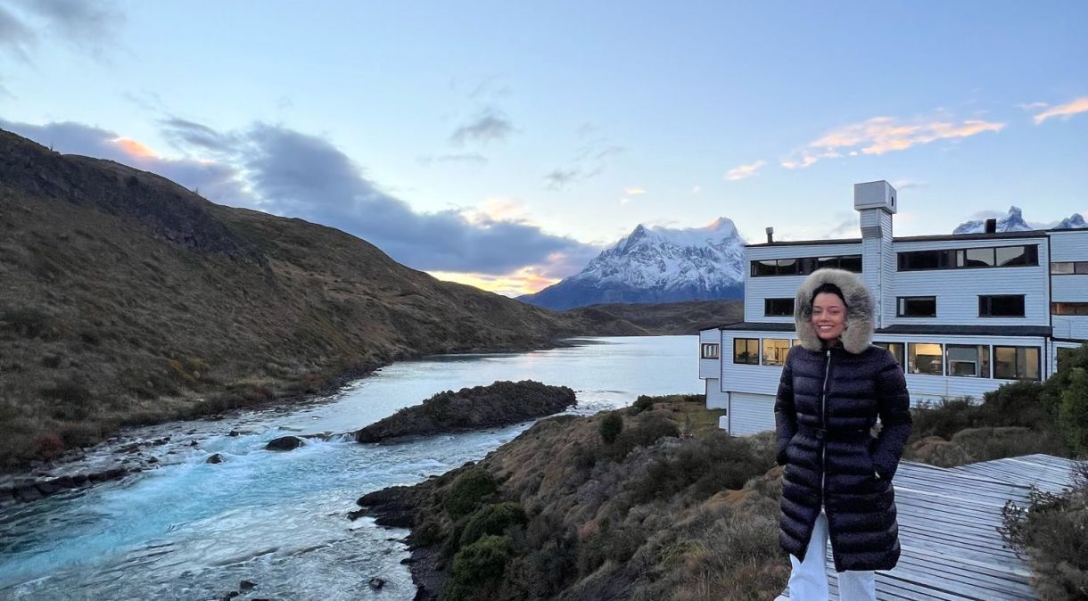 Daniela Filomeno no Explora Torres del Paine, alojamento nas margens do Lago Pehoé