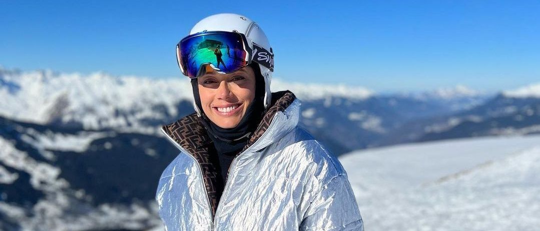 Daniela Filomeno em Courchevel, na França, uma das zonas de esqui mais famosas e charmosas do mundo