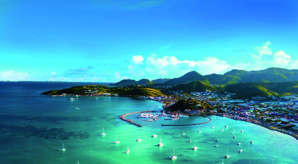 Marina Fort Louis, em Marigot, capital de Saint-Martin