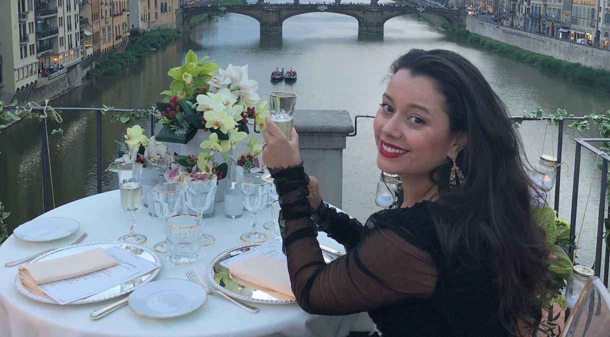 Daniela Filomeno em Florença; capital da Toscana possui boas opções para desfrutar de comidas típicas