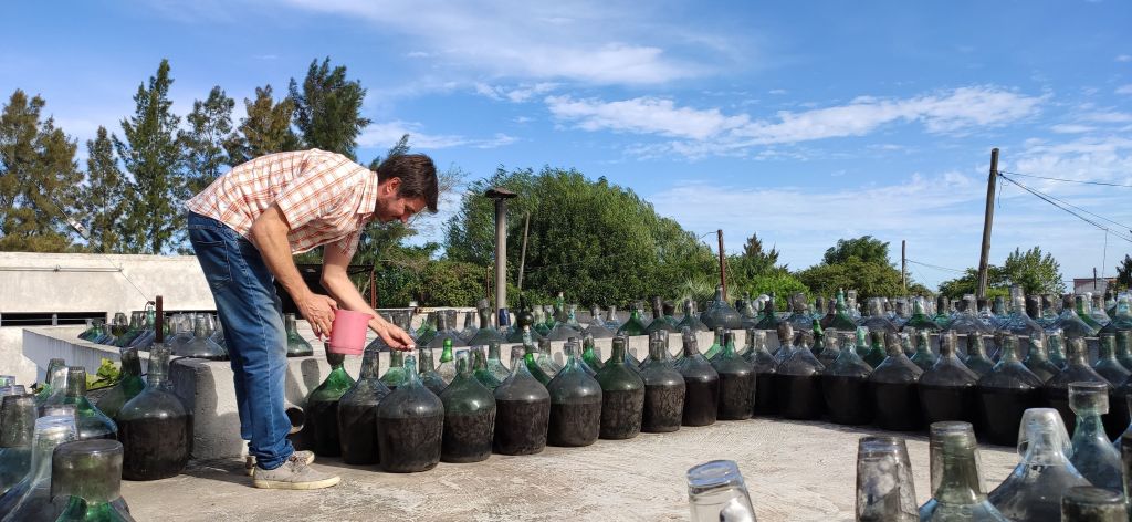 Bodega Nabune é negócio familiar que vende vinhos em garrafões de cinco litros chamados majuanas 