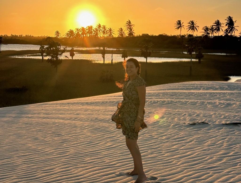 Daniela Filomeno nas dunas da região de Jericoacoara