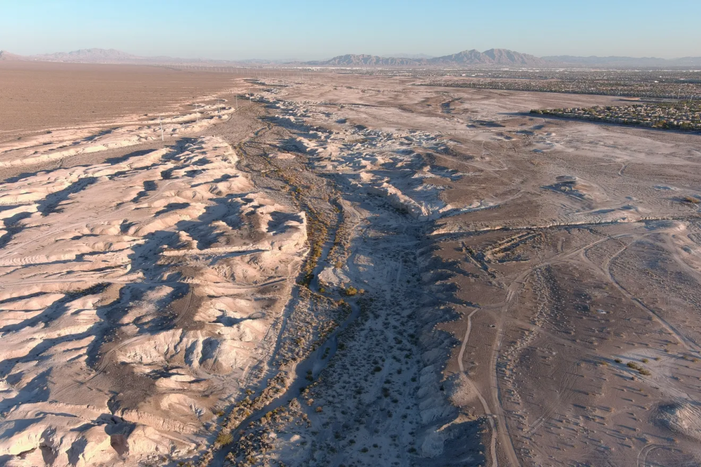 Vista aérea do parque estadual Ice Age Fossils, em Las Vegas
