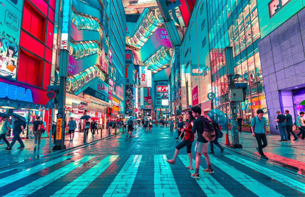 Uma rua de Tóquio, no Japão