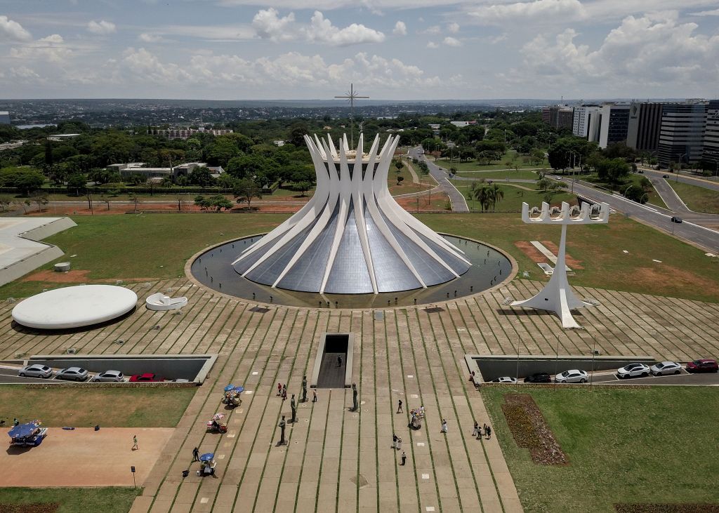 Vista aérea da Catedral Metropolitana Nossa Senhora Aparecida, a Catedral de Brasília