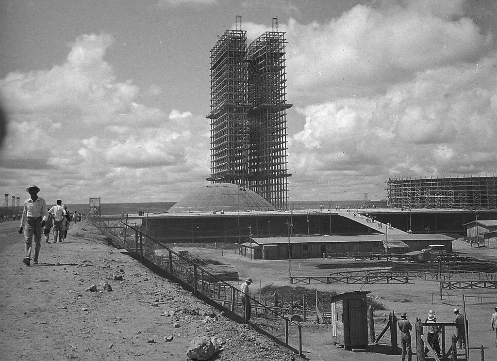 Construção do Congresso Nacional em 1959