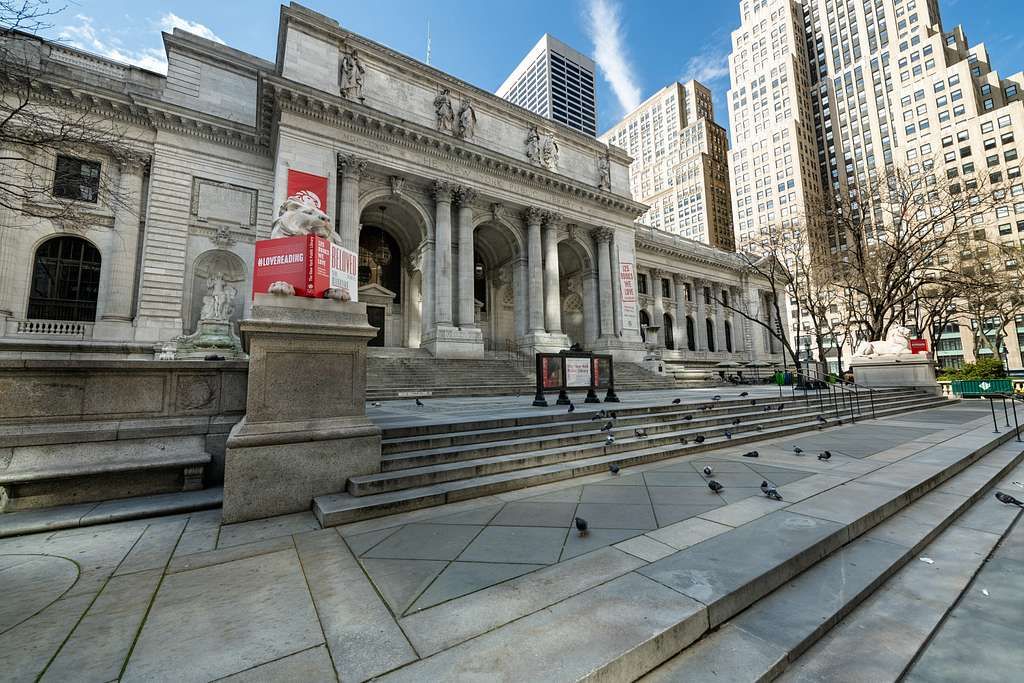 Fachada da Biblioteca Pública de Nova York