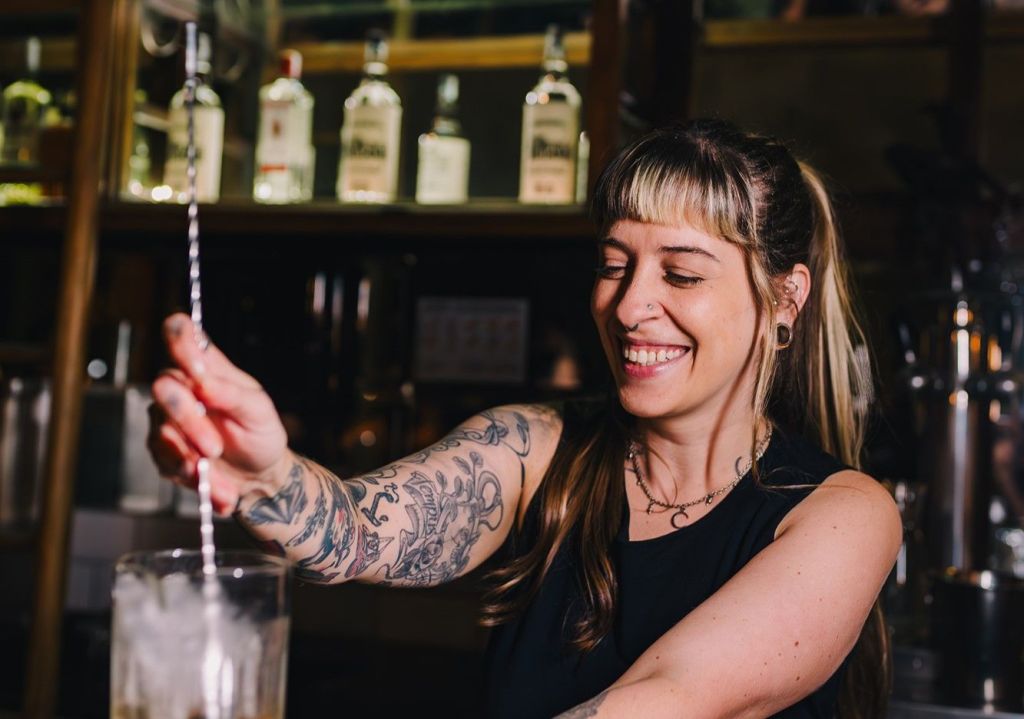 A bartender Laura Paravato