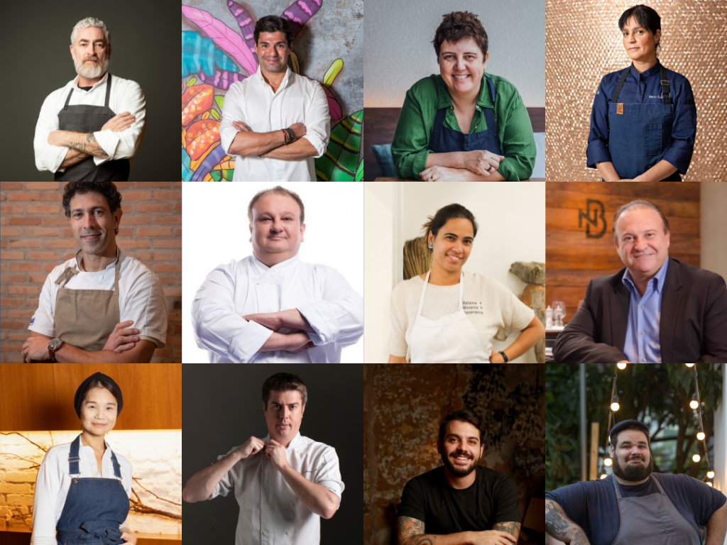 Colagem de chefs que do jantar "O Brasil é gaúcho"