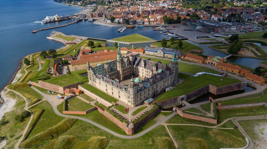 Castelo Kronborg, em Copenhague, visto de cima