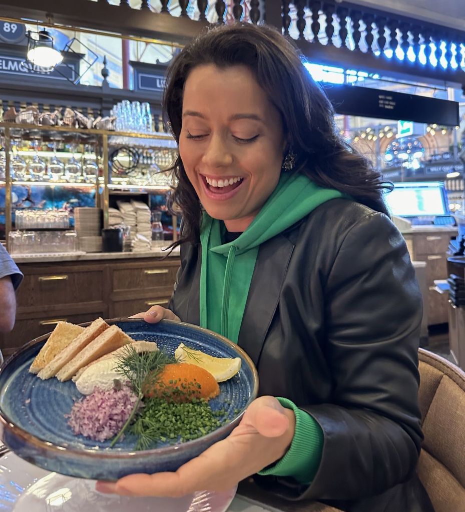 Daniela Filomeno no mercado de Ostermalmshallen, em Estocolmo