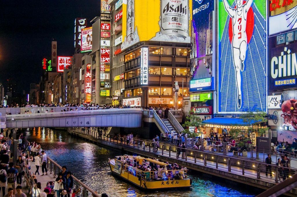 Região de Dotonbori, em Osaka, no Japão 