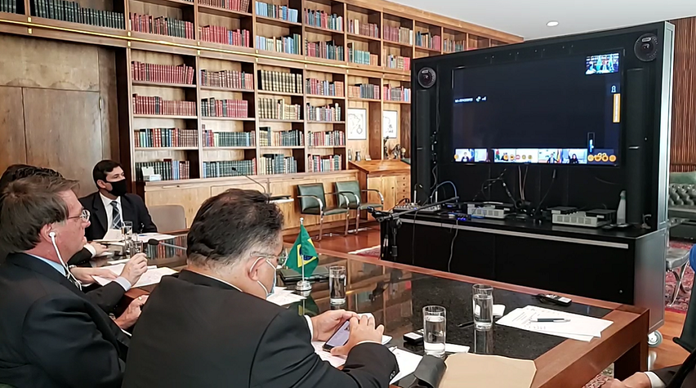 Jair Bolsonaro em videoconferência 