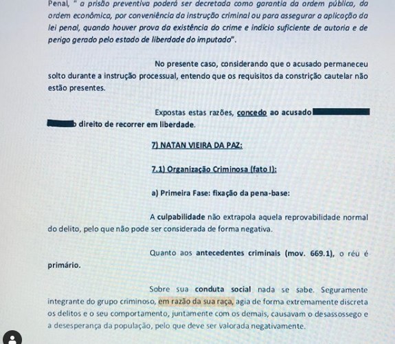 Juíza Inês Marchaek Zarpelon, de Curitiba, cita raça de homem negro