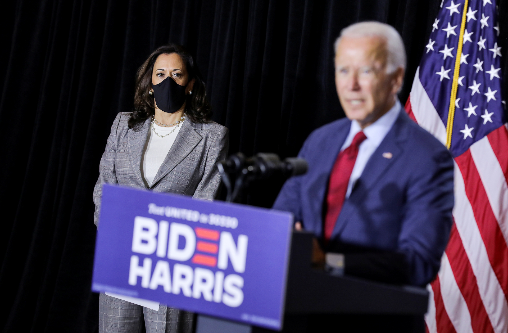 Joe Biden e Kamala Harris em Delaware