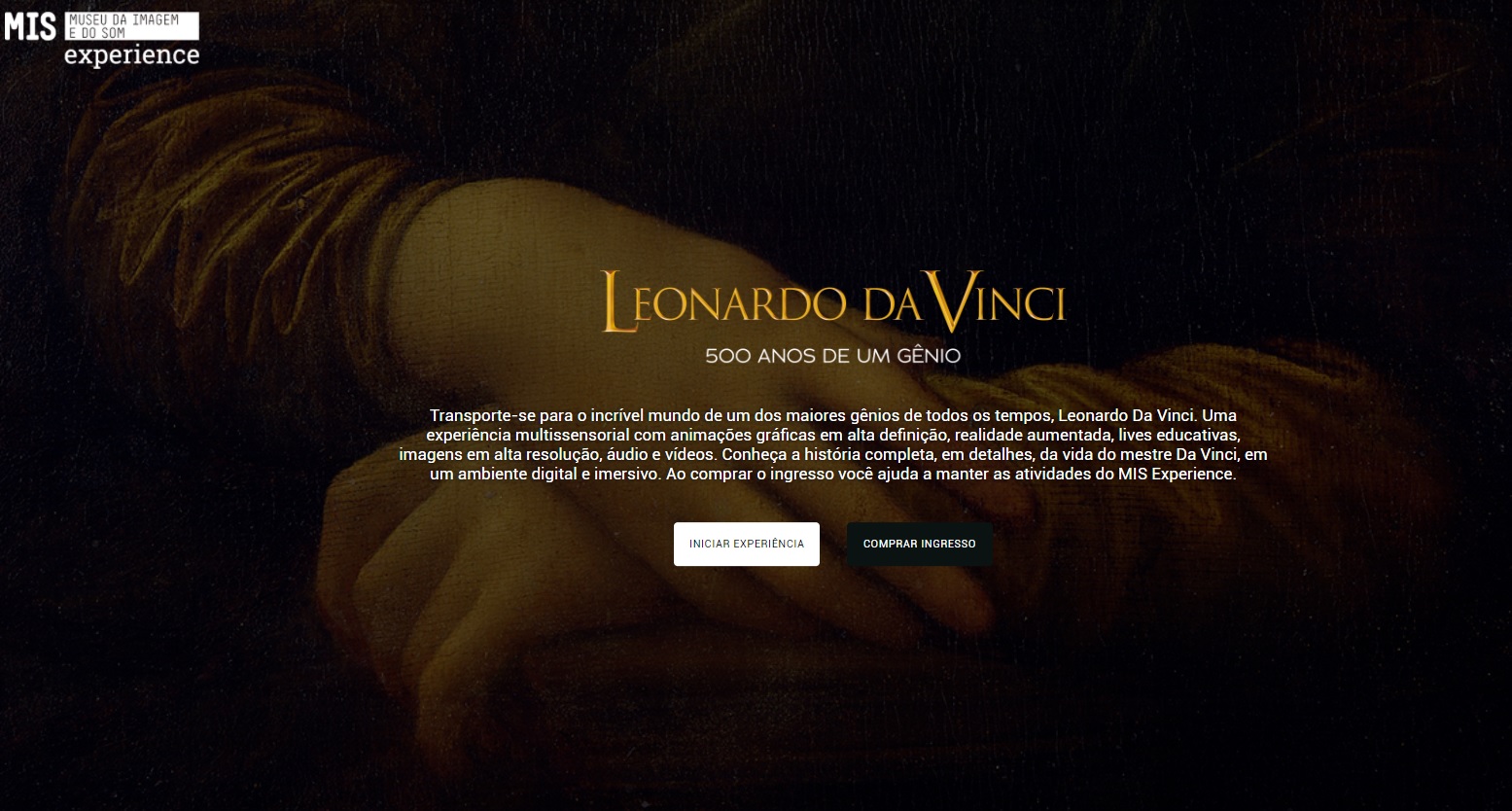 Site da exposição “Leonardo da Vinci – 500 anos de um gênio”