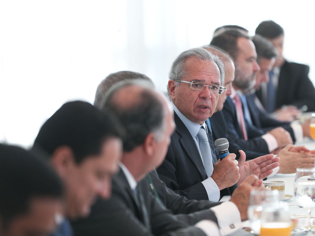 O ministro da Economia, Paulo Guedes, durante reunião