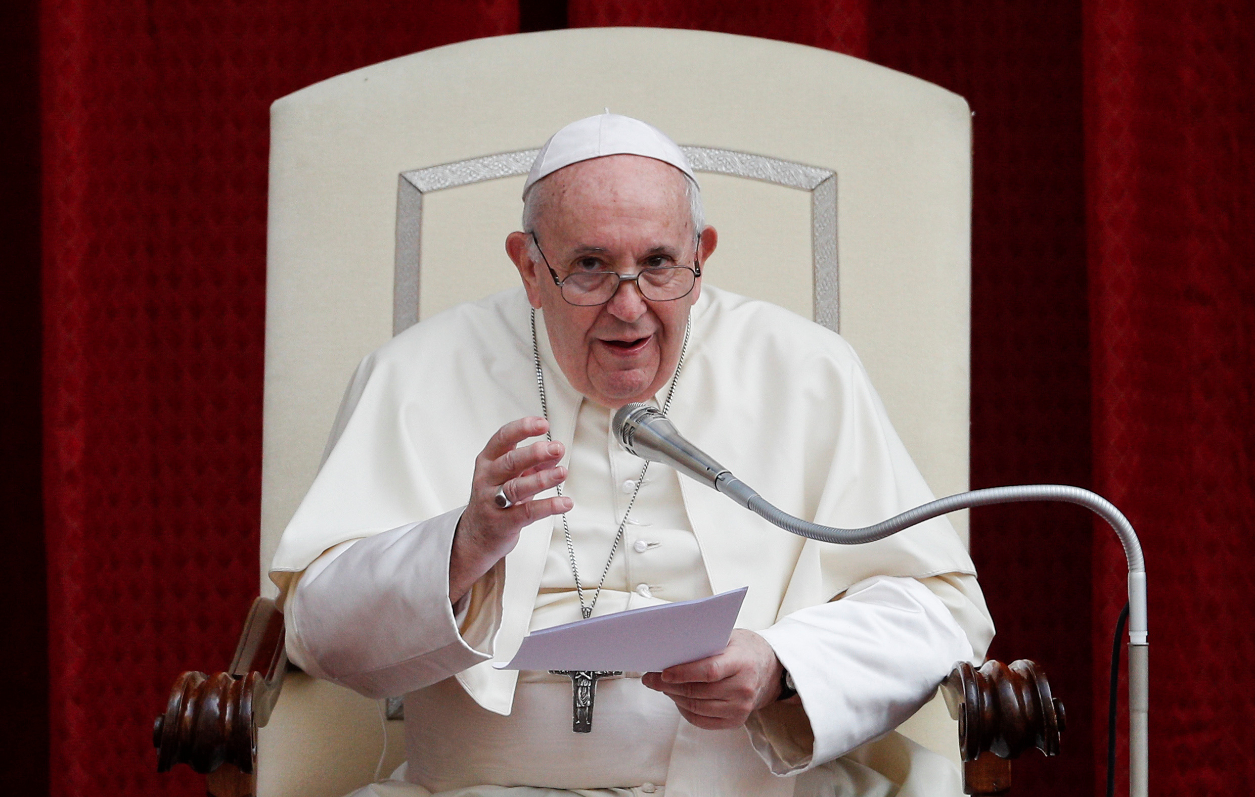 Papa Francisco na primeira audiência pública desde março