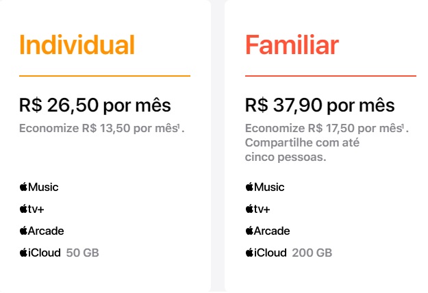 Apple One preços Brasil