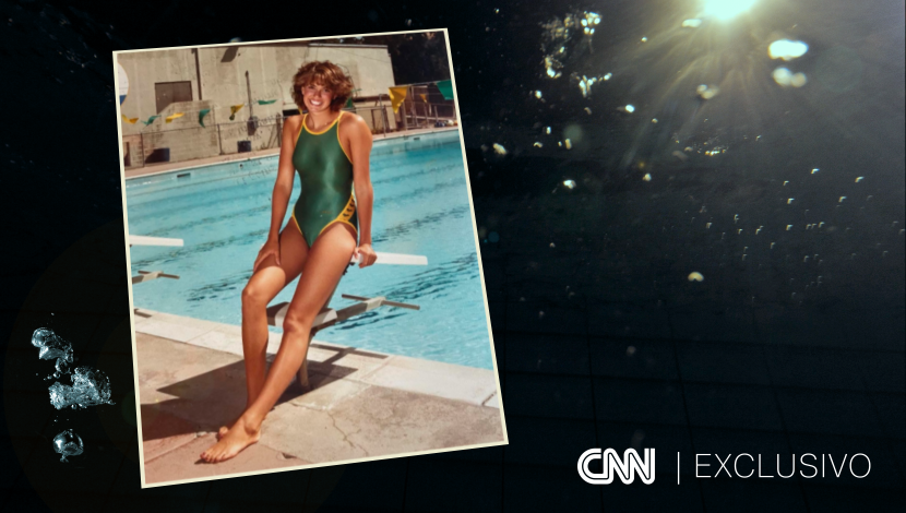 A ex-nadadora Debra Grodensky aos 14 anos de idade
