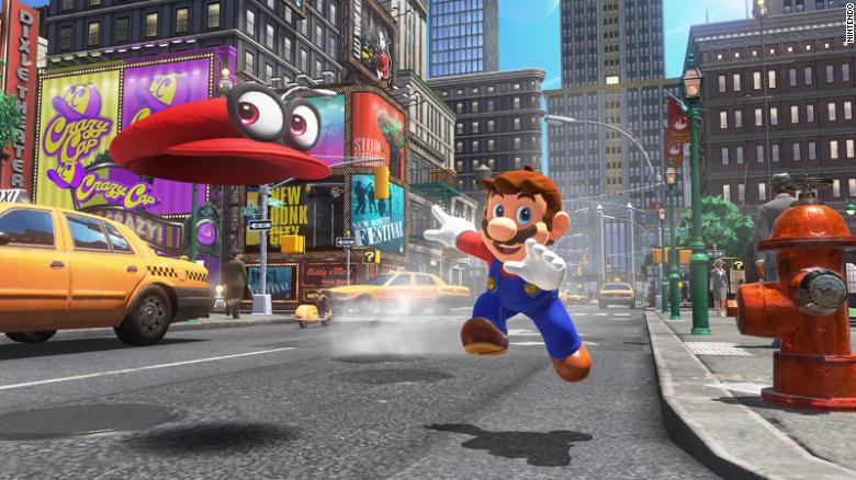 Em "Super Mario Odyssey, Mario explora vários mundos