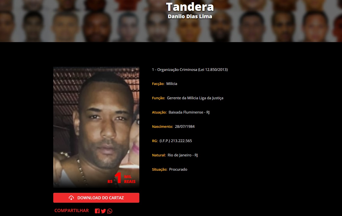 Principal alvo da ação é Danilo Dias Lima, conhecido como Tandera