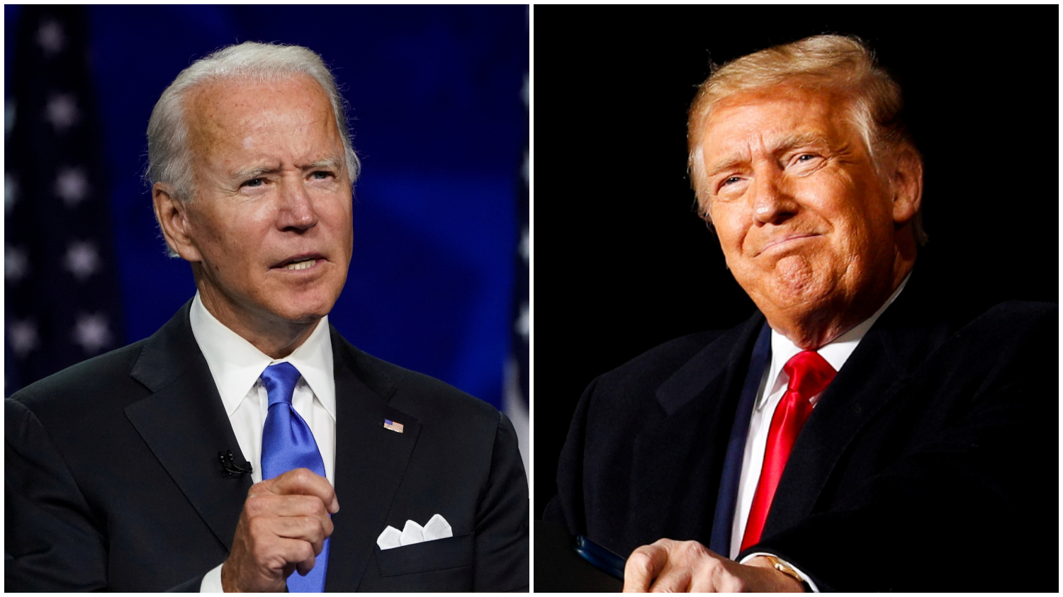 Joe Biden e Donald Trump, candidatos à presidência dos EUA