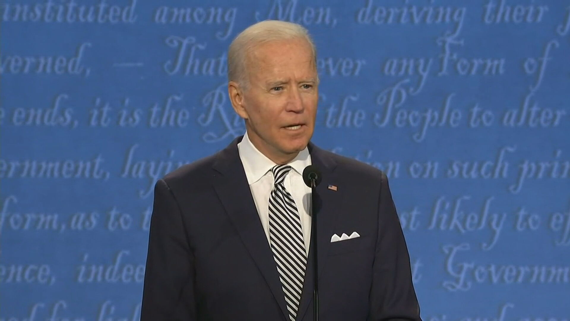 Candidato democrata, Joe Biden, durante debate presidencial dos Estados Unidos (