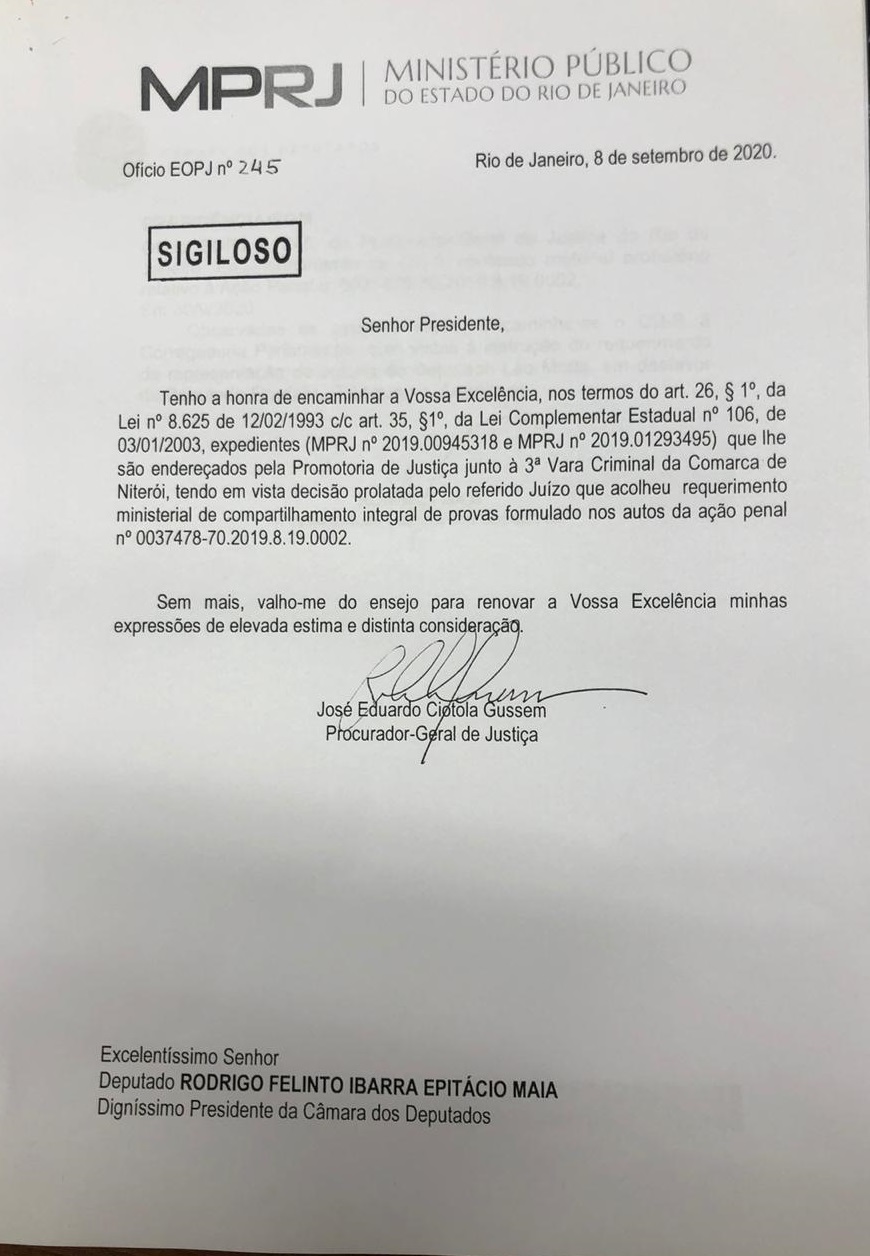 Documento do Ministério Público do Rio de Janeiro sobre Flordelis