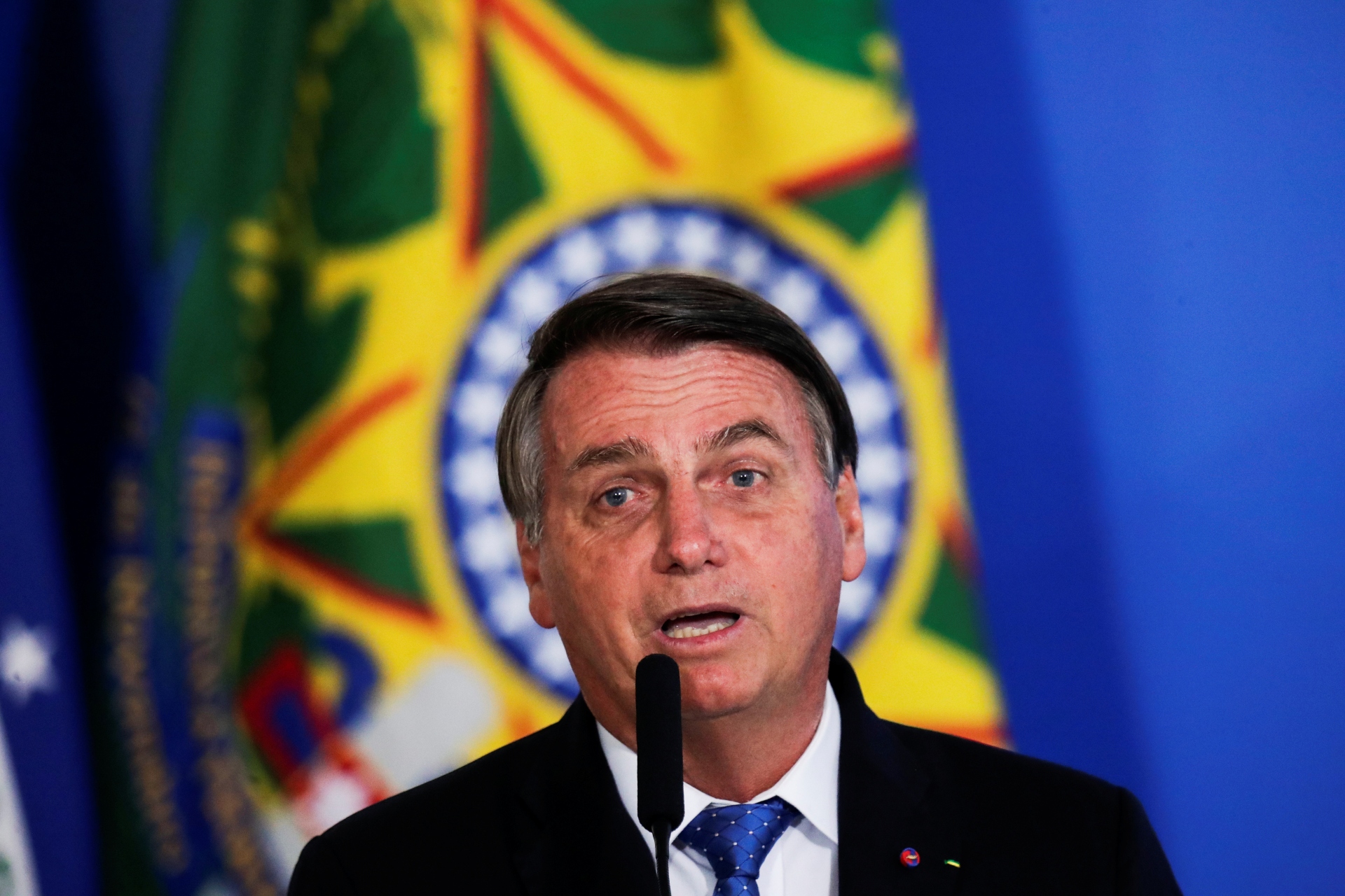 Presidente Jair Bolsonaro durante cerimônia no Palácio do Planalto