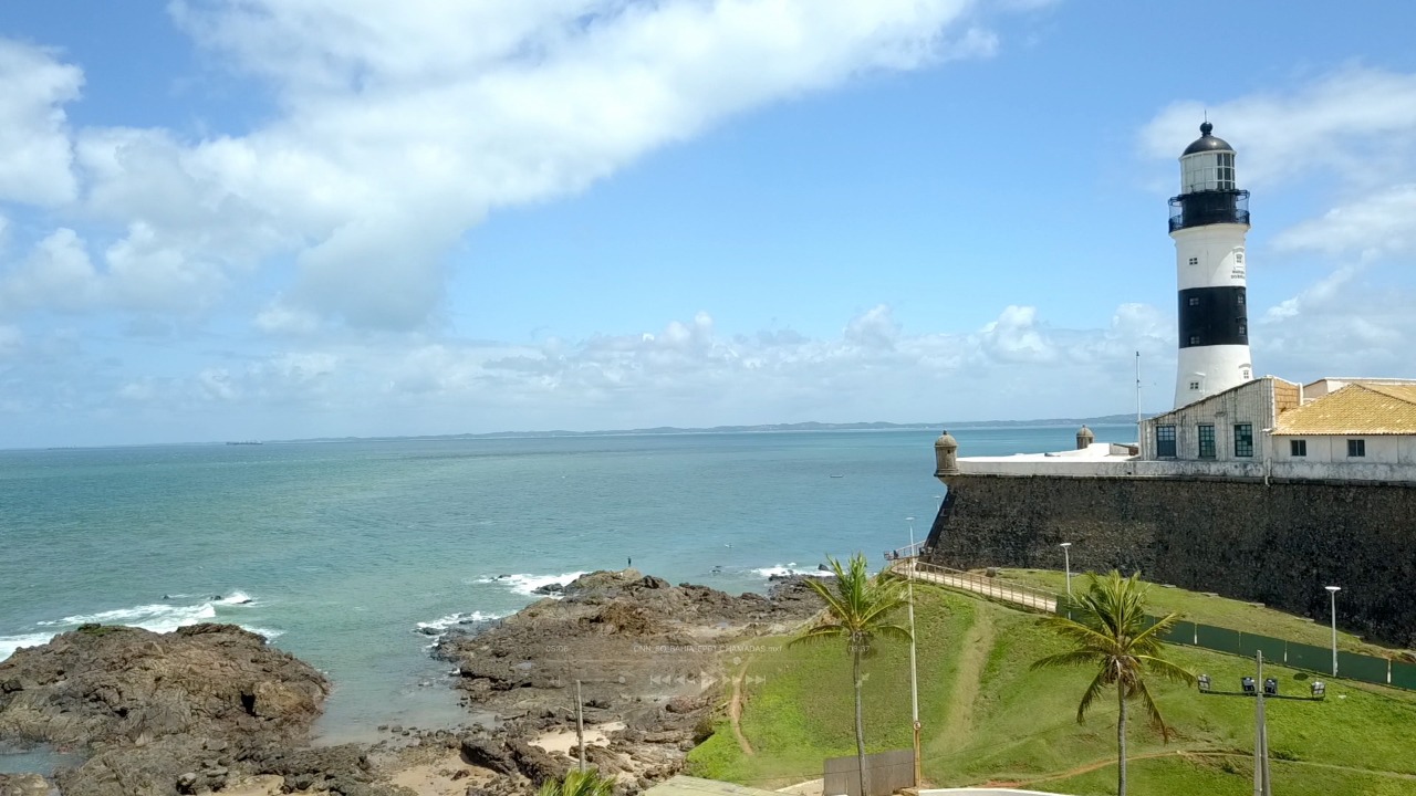 Vista do Farol da Barra, em Salvador