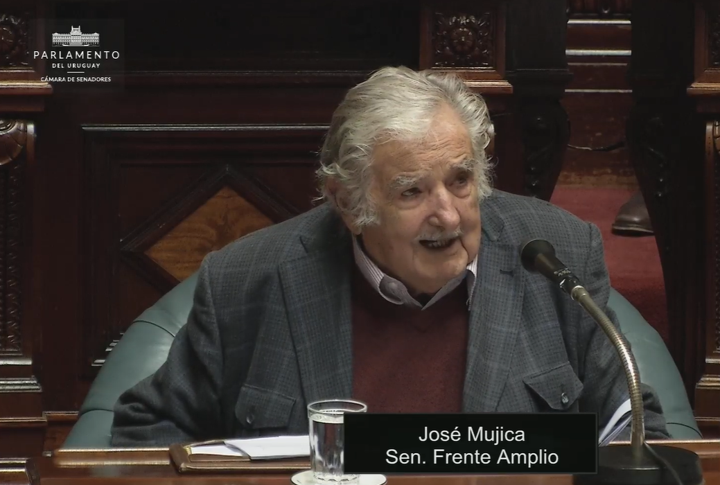 José 'Pepe' Mujica, ex-presidente e senador do Uruguai, em seu discurso de renún