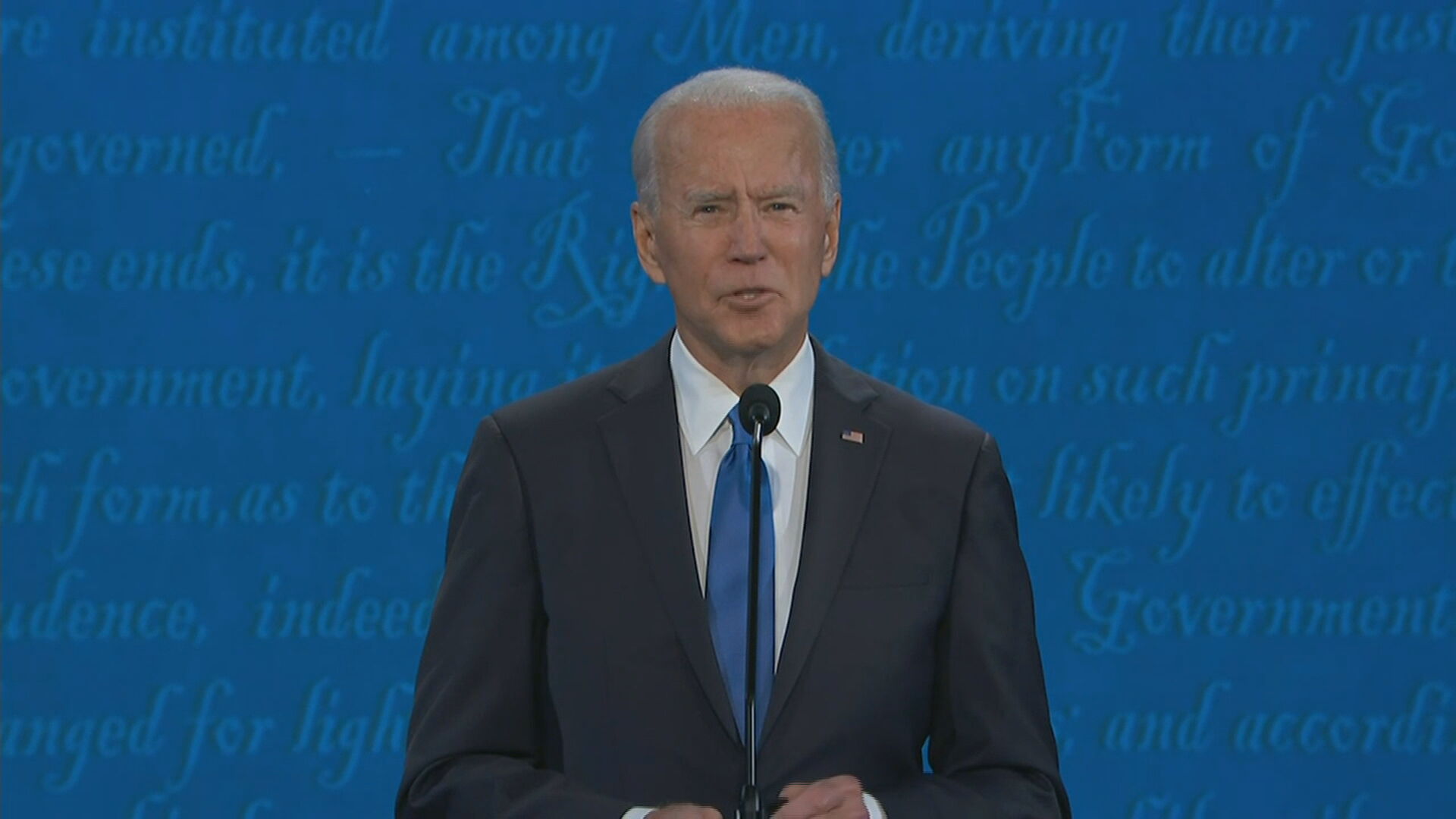 Joe Biden durante o último debate antes da eleição presidencial dos Estados Unid