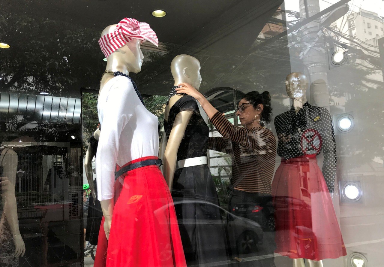 Vitrine de loja em São Paulo