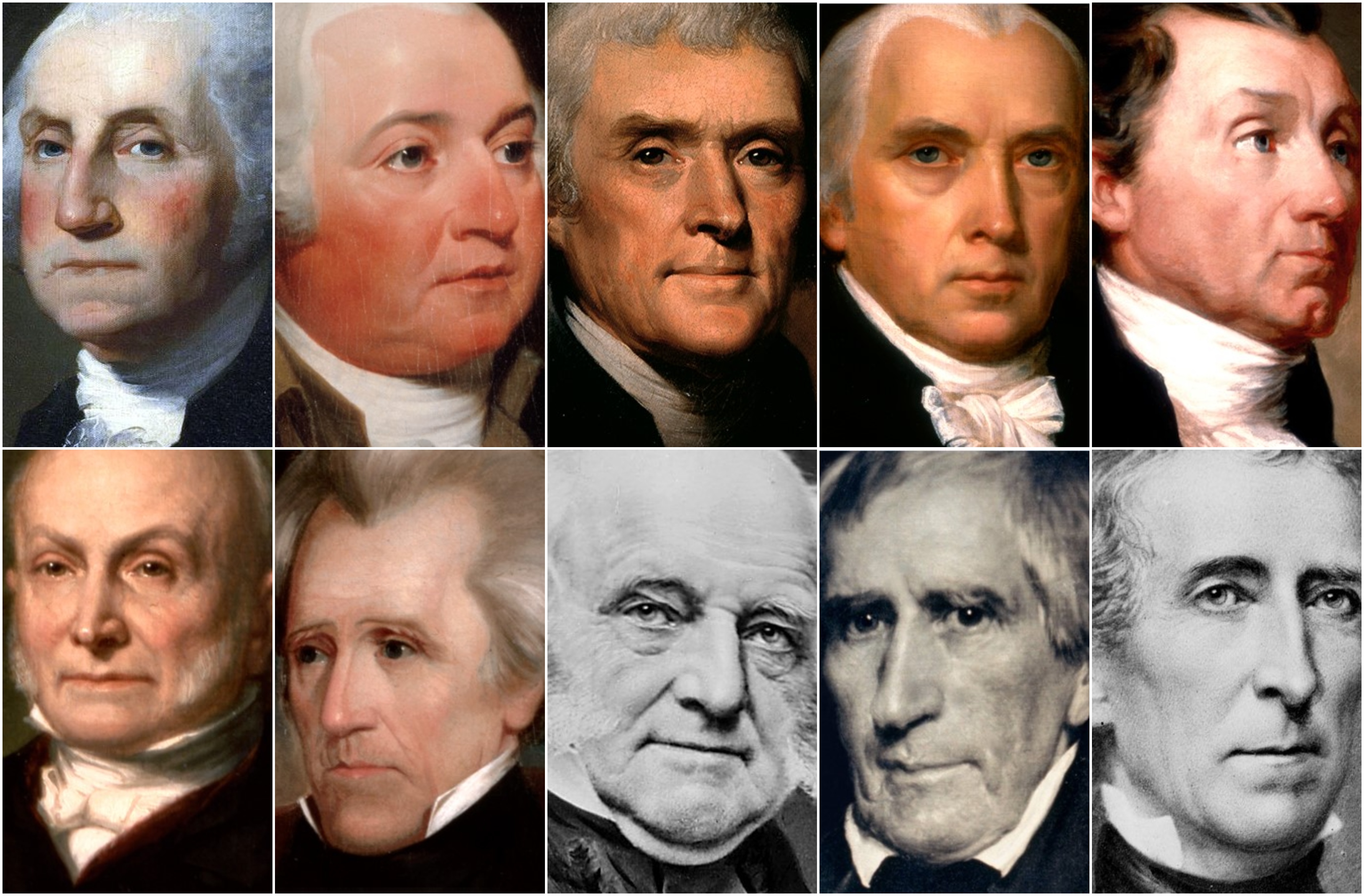 Presidentes dos EUA (1º a 10º)