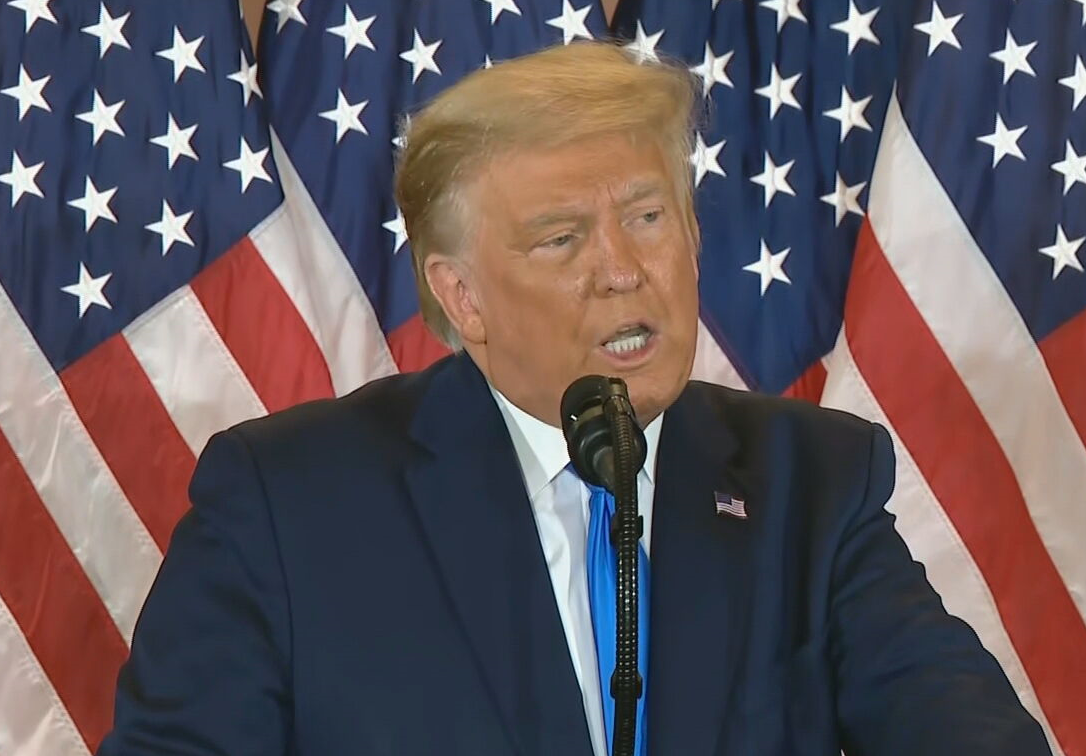 Presidente dos Estados Unidos, Donald Trump, em discurso na Casa Branca (04.nov.