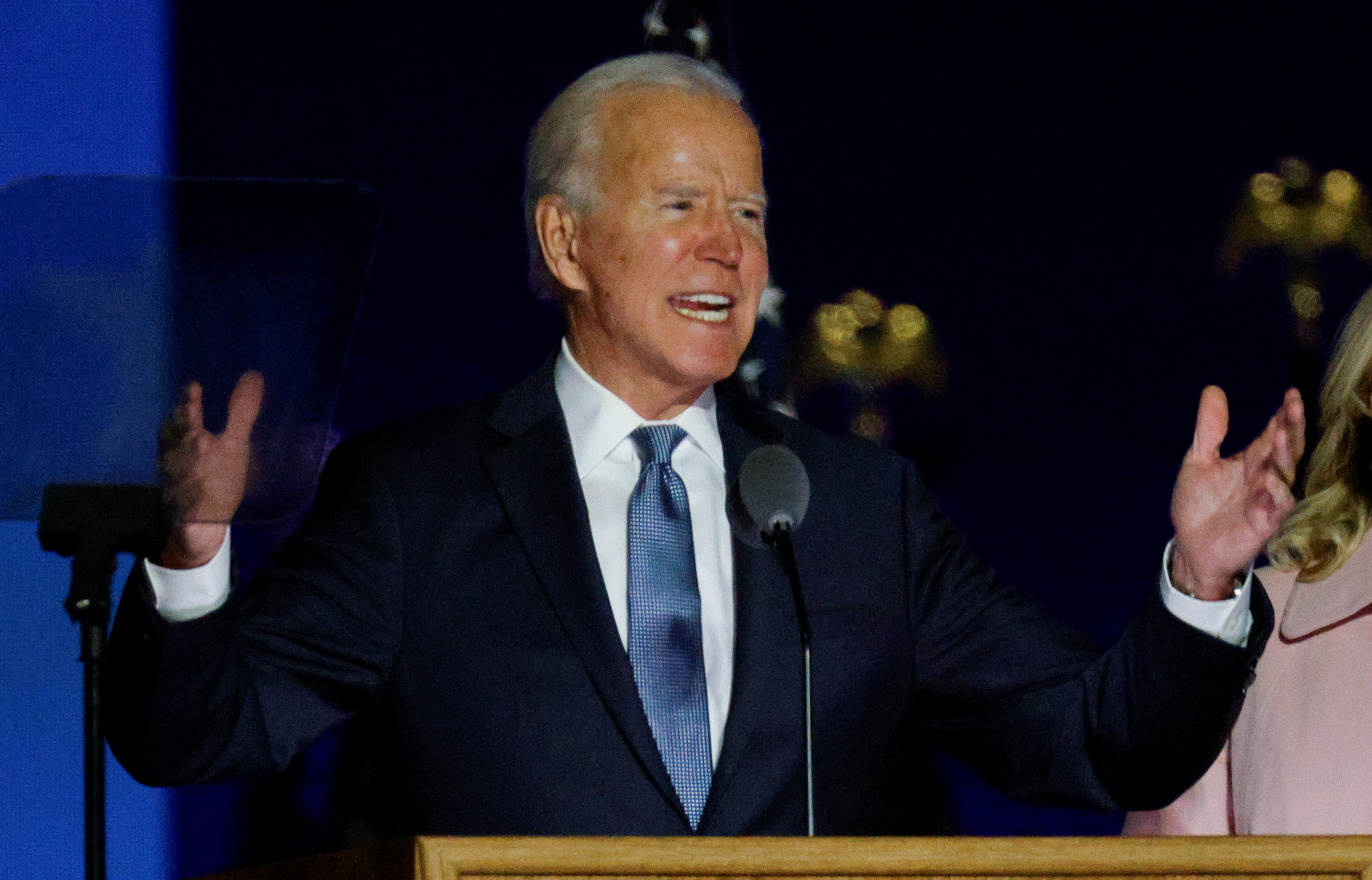 Joe Biden discursa em Wilmington, no estado de Delaware