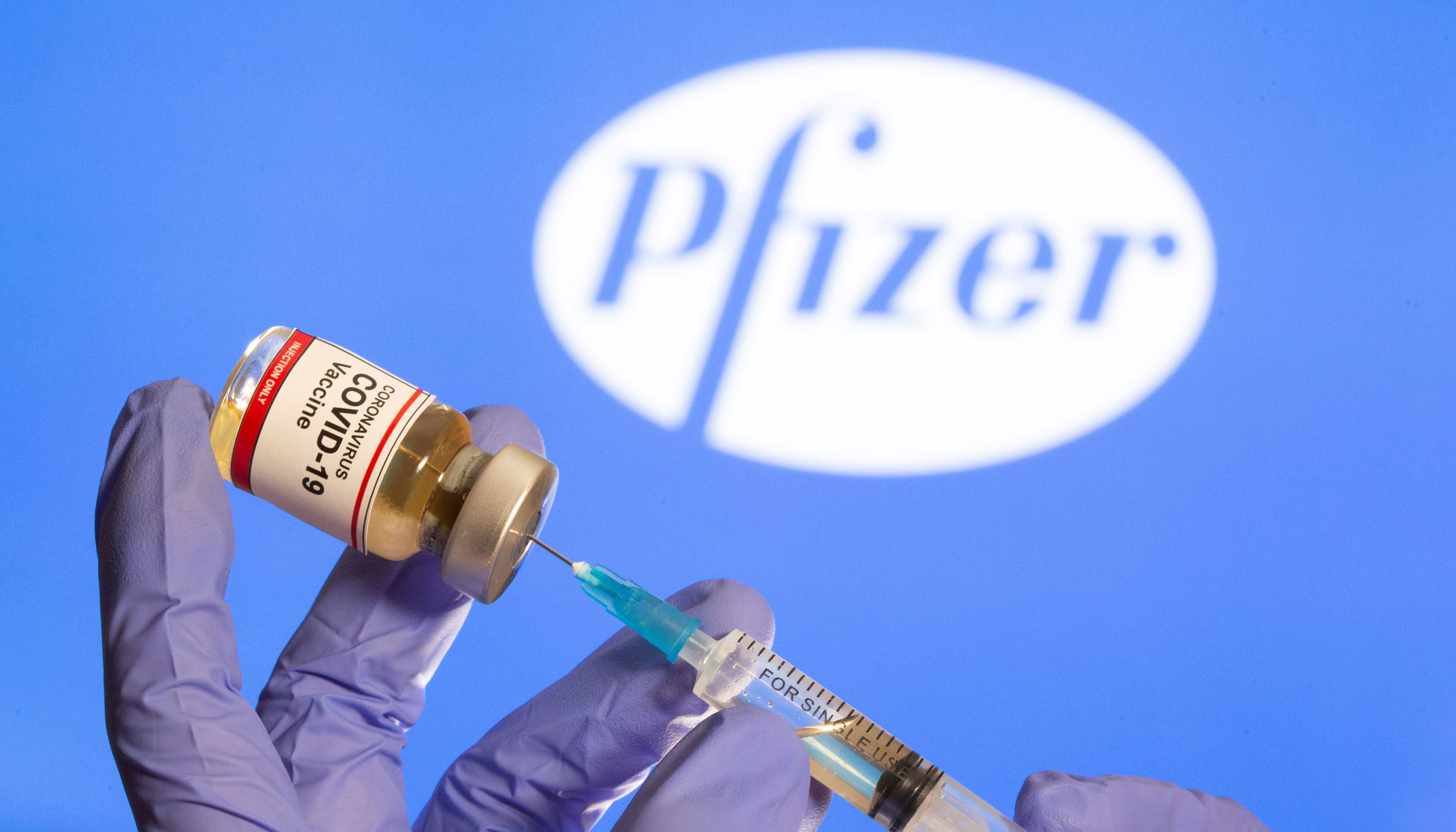 Ilustração da potencial vacina contra Covid-19 da farmacêutica Pfizer