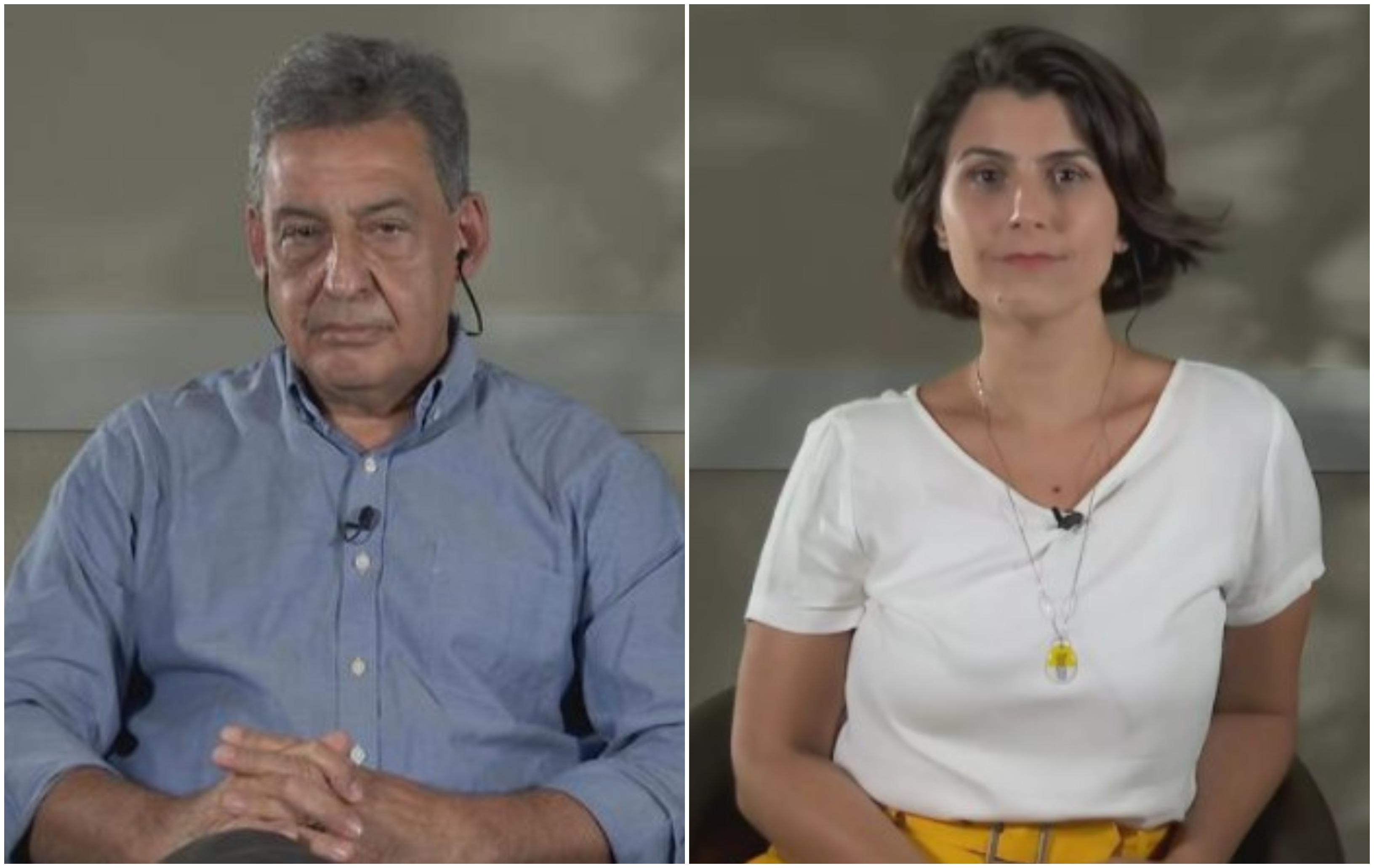 Os candidatos à prefeitura de Porto Alegre Sebastião Melo e Manuela d’Ávila