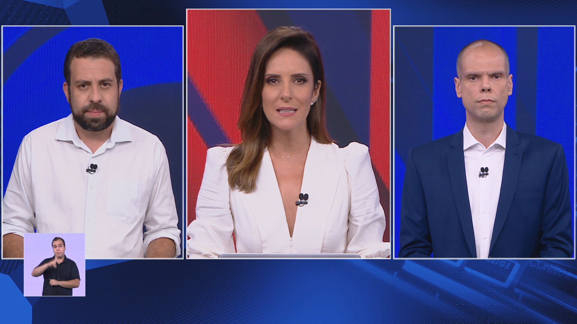 Bruno Covas e Guilherme Boulos em debate na CNN