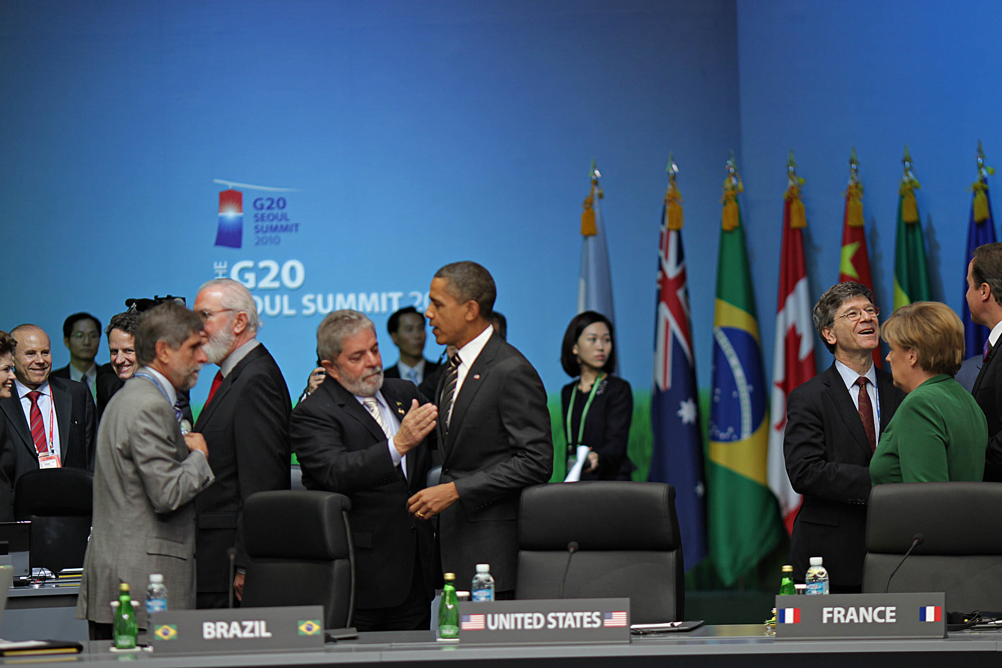 Lula e Obama em encontro durante reunião do G20 em 2010