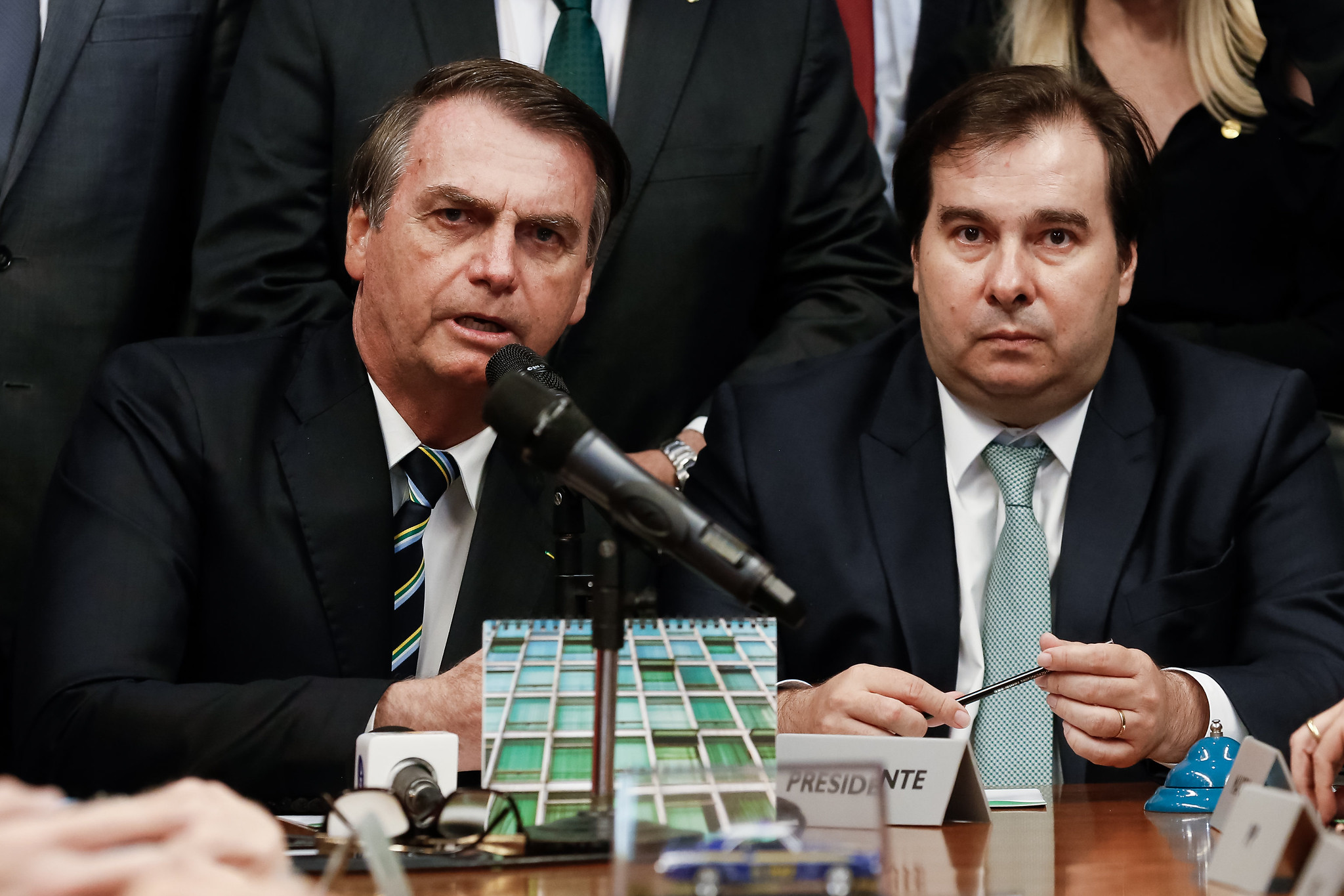 O presidente da República, Jair Bolsonaro, e o presidente da Câmara, Rodrigo Mai