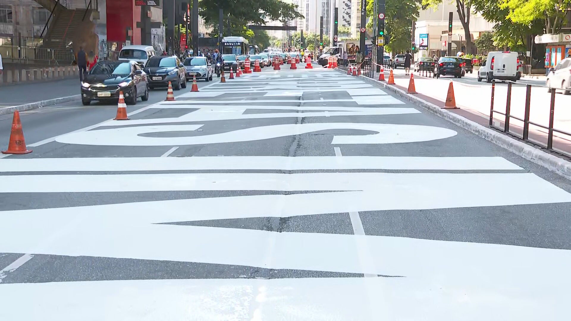 Avenida Paulista amanhece com frase "Vidas Pretas Importam" (21.nov,2020)