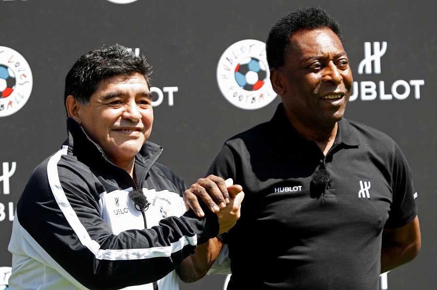 Maradona e Pelé em foto de 9 de junho de 2016