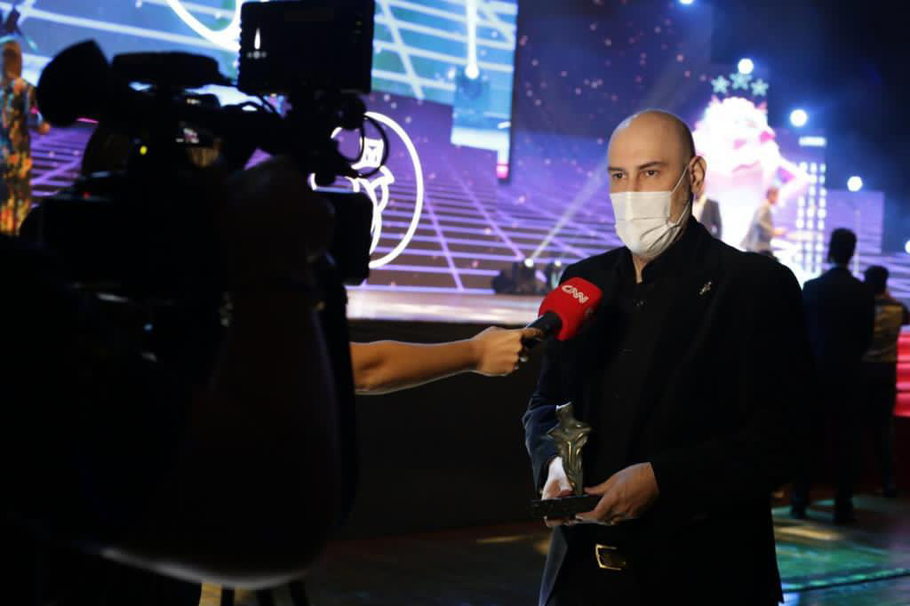 Douglas Tavolaro, CEO da CNN Brasil, na premiação do Caboré