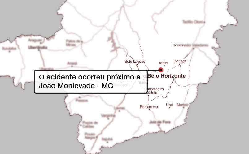 Acidente aconteceu próximo a João Monlevade, a 110 km de Belo Horizonte
