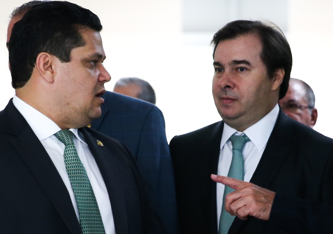 Os presidentes do Senado, Davi Alcolumbre, e da Câmara dos Deputados, Rodrigo Ma